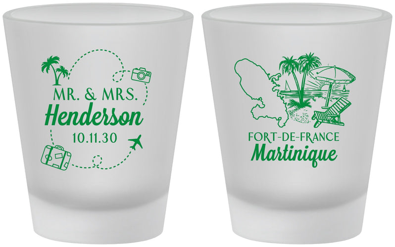 Custom Wedding Frosted Shot Glasses - Martinique | 533