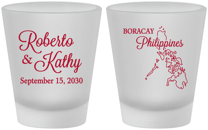 Custom Wedding Frosted Shot Glasses - Philippines | 536