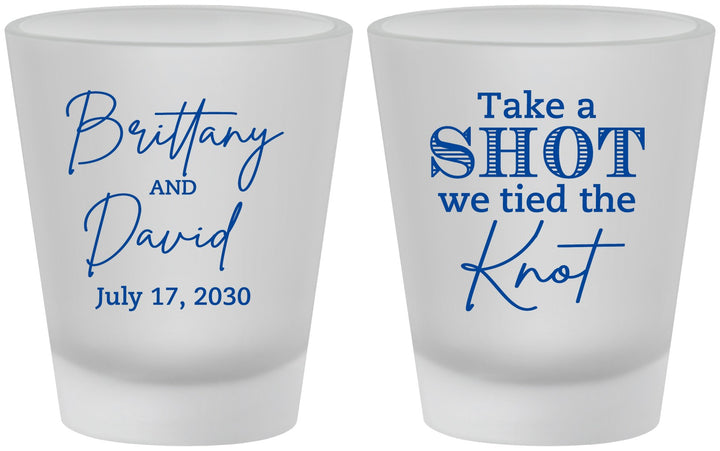 Custom Wedding Frosted Shot Glasses - Take A Shot We Tied The Knot | 550