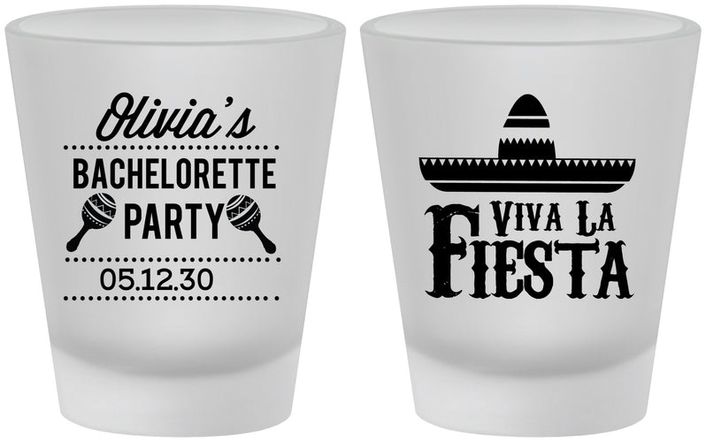 Custom Bachelorette Frosted Shot Glasses - Viva La Fiesta | 60001