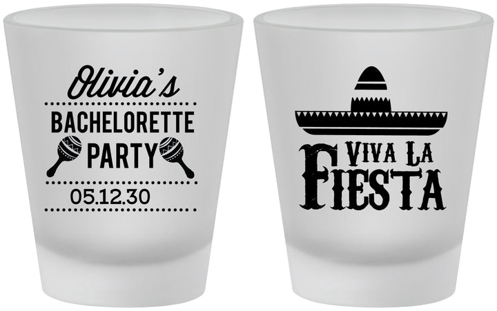 Custom Bachelorette Frosted Shot Glasses - Viva La Fiesta | 60001