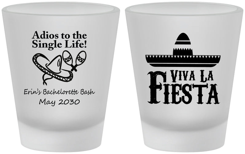 Custom Bachelorette Frosted Shot Glasses - Viva La Fiesta | 60005