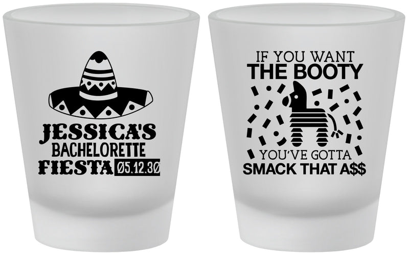 Custom Bachelorette Frosted Shot Glasses - Mexico Fiesta | 60006