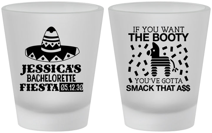 Custom Bachelorette Frosted Shot Glasses - Mexico Fiesta | 60006