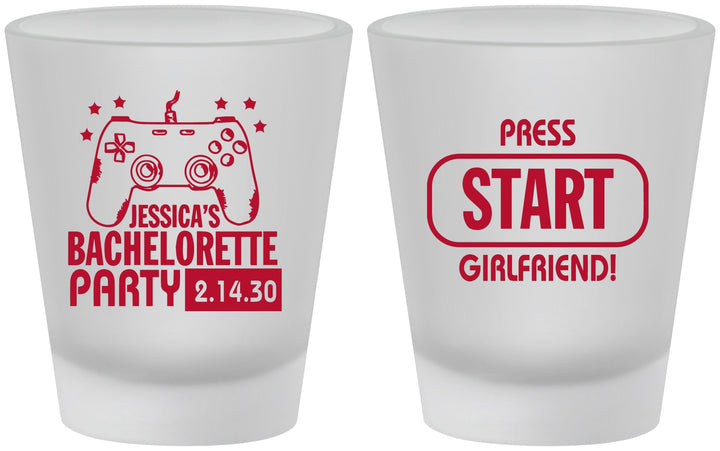 Custom Bachelorette Frosted Shot Glasses - Video Games | 60009