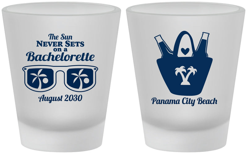 Custom Bachelorette Frosted Shot Glasses - Beach | 60010
