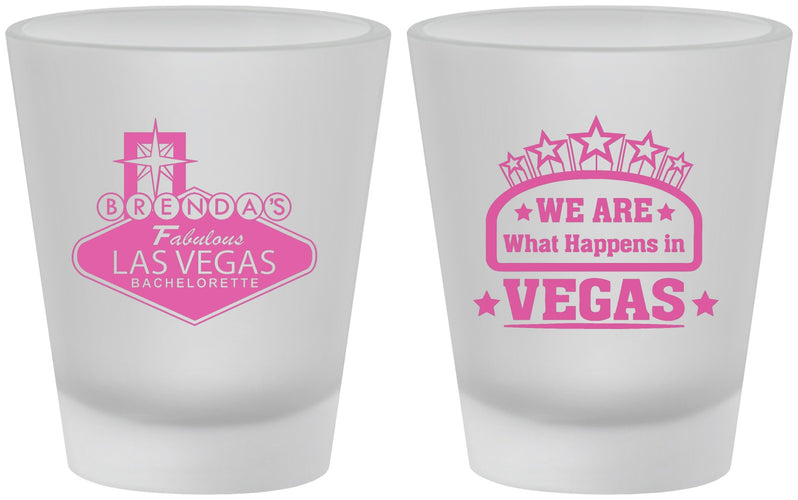 Custom Bachelorette Frosted Shot Glasses - Las Vegas | 60016