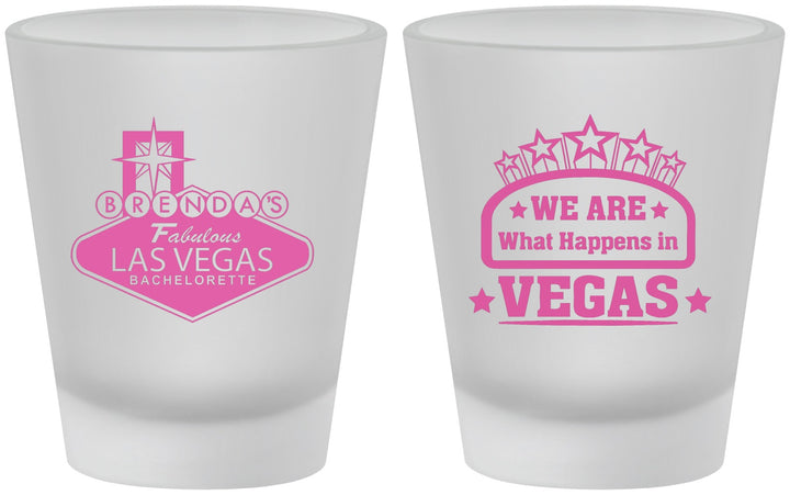 Custom Bachelorette Frosted Shot Glasses - Las Vegas | 60016