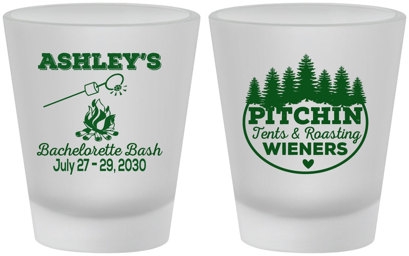 Custom Bachelorette Frosted Shot Glasses - Camping | 60018