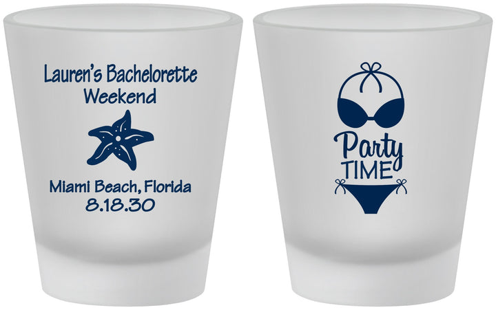 Custom Bachelorette Frosted Shot Glasses - Bikini | 60027