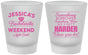 Custom Bachelorette Frosted Shot Glasses - Something Borrowed | 60028