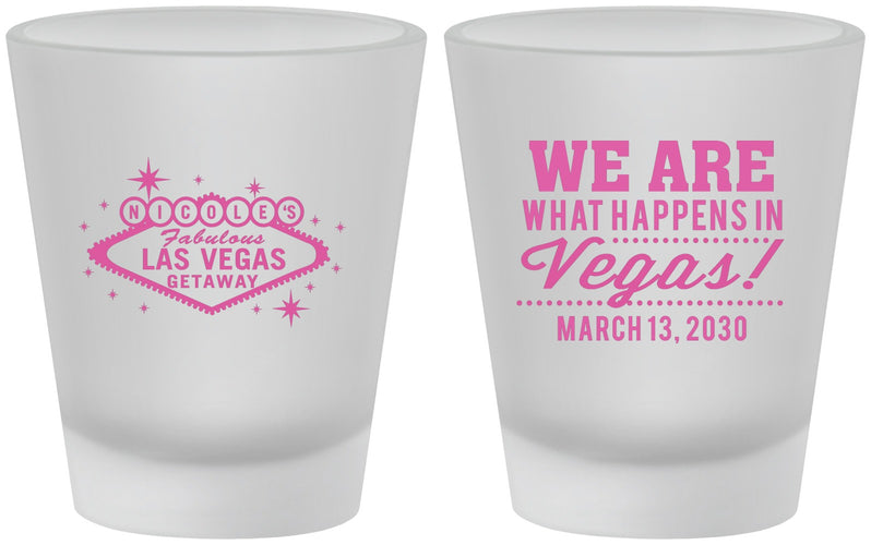 Custom Bachelorette Frosted Shot Glasses - Las Vegas | 60029