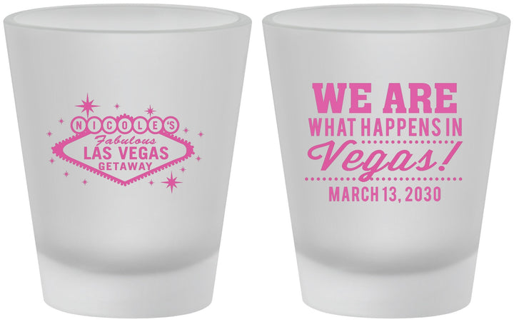 Custom Bachelorette Frosted Shot Glasses - Las Vegas | 60029