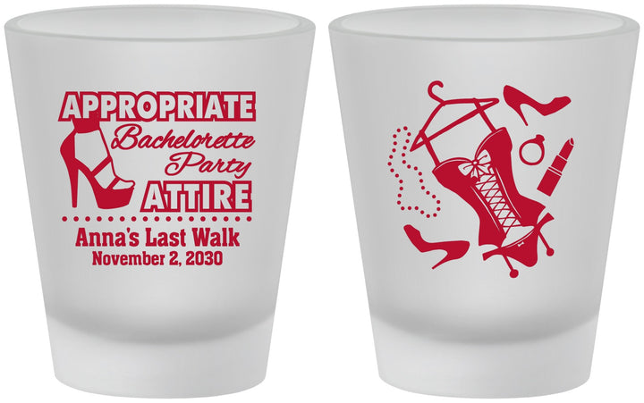 Custom Bachelorette Frosted Shot Glasses - Last Walk | 60032