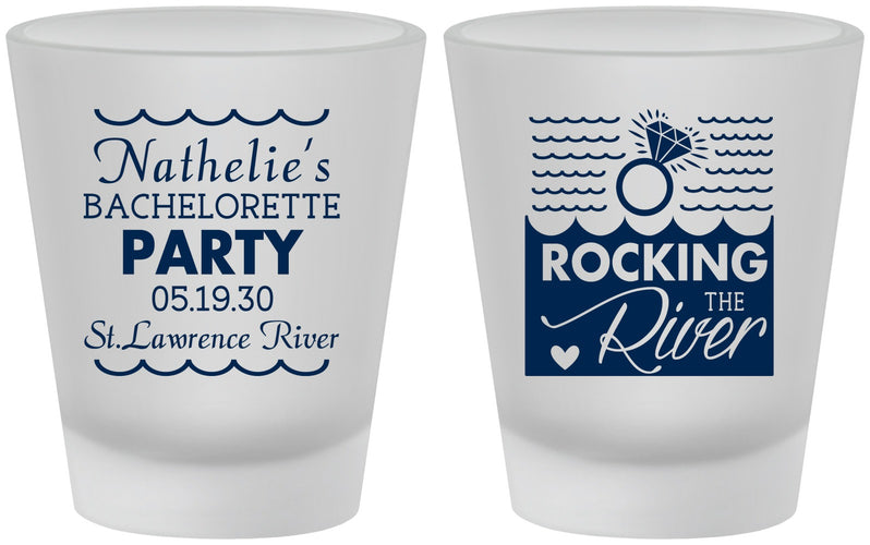 Custom Bachelorette Frosted Shot Glasses - Rocking The River | 60033
