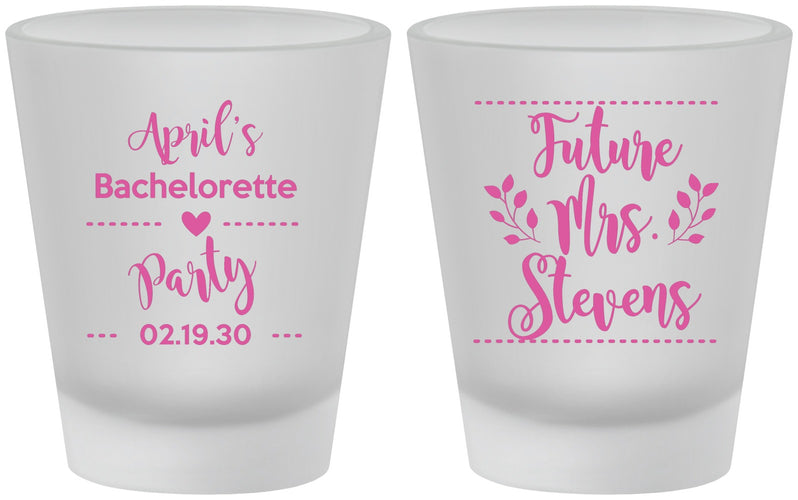 Custom Bachelorette Frosted Shot Glasses - Future Mrs | 60037