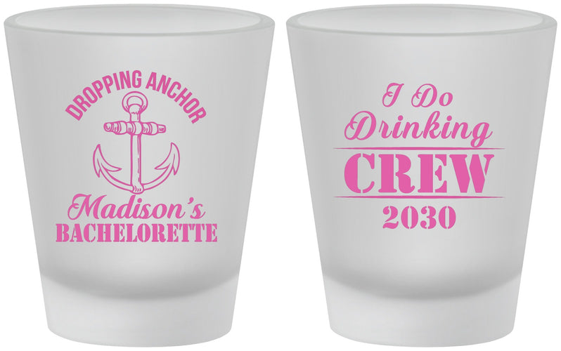 Custom Bachelorette Frosted Shot Glasses - I Do Drinking Team | 60038
