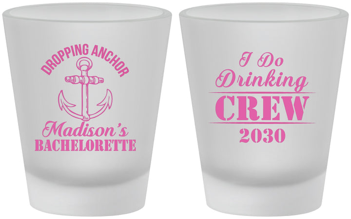 Custom Bachelorette Frosted Shot Glasses - I Do Drinking Team | 60038