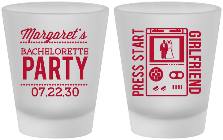 Custom Bachelorette Frosted Shot Glasses - Video Games | 60039