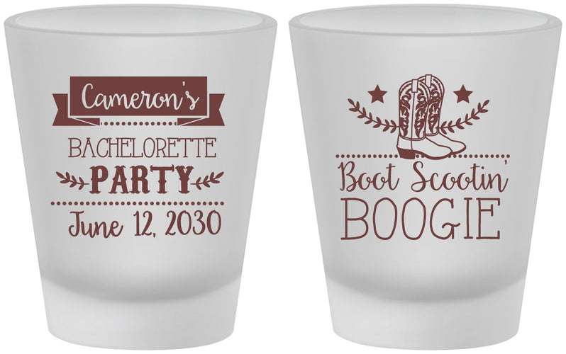 Custom Bachelorette Frosted Shot Glasses - Cowgirl | 60040