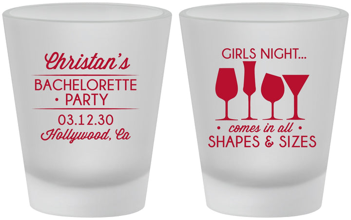 Custom Bachelorette Frosted Shot Glasses - Girls Night | 60054
