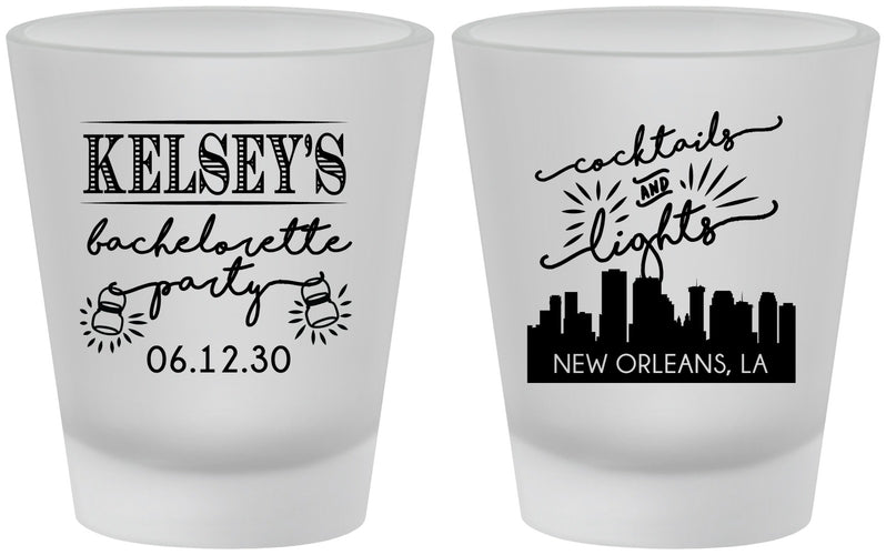 Custom Bachelorette Frosted Shot Glasses - New Orleans | 60066