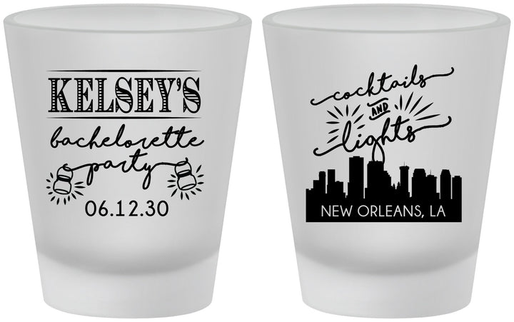 Custom Bachelorette Frosted Shot Glasses - New Orleans | 60066