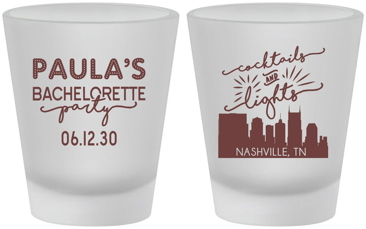 Custom Bachelorette Frosted Shot Glasses - Nashville | 60068