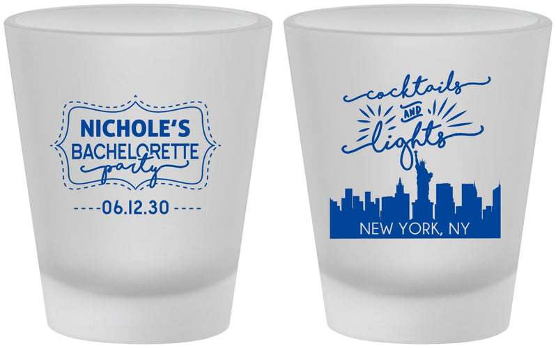Custom Bachelorette Frosted Shot Glasses - New York | 60069