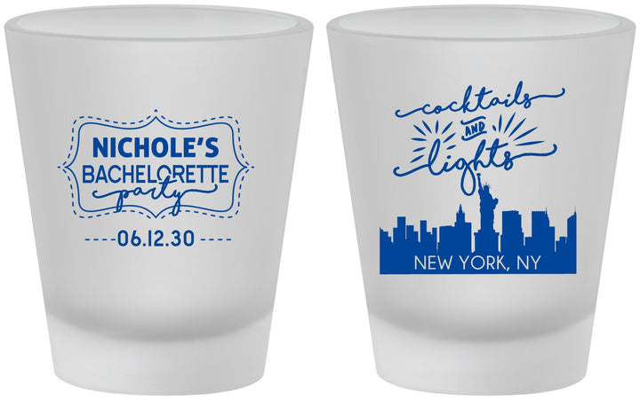 Custom Bachelorette Frosted Shot Glasses - New York | 60069