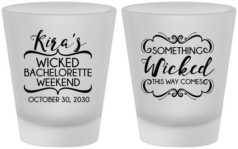 Custom Bachelorette Frosted Shot Glasses - Something Wicked | 60076
