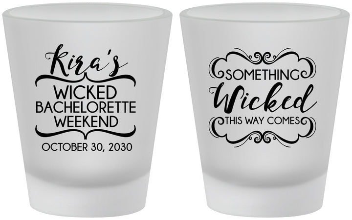 Custom Bachelorette Frosted Shot Glasses - Something Wicked | 60076