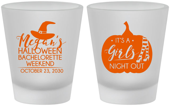 Custom Bachelorette Frosted Shot Glasses - Halloween Girls Night Out | 60077