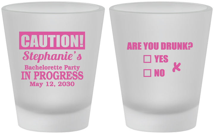 Custom Bachelorette Frosted Shot Glasses - Drunk Yes Or No | 60083
