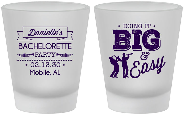 Custom Bachelorette Frosted Shot Glasses - New Orleans | 60084