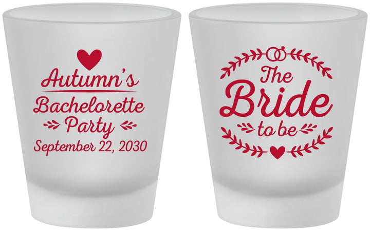 Custom Bachelorette Frosted Shot Glasses - Bride To Be | 60088