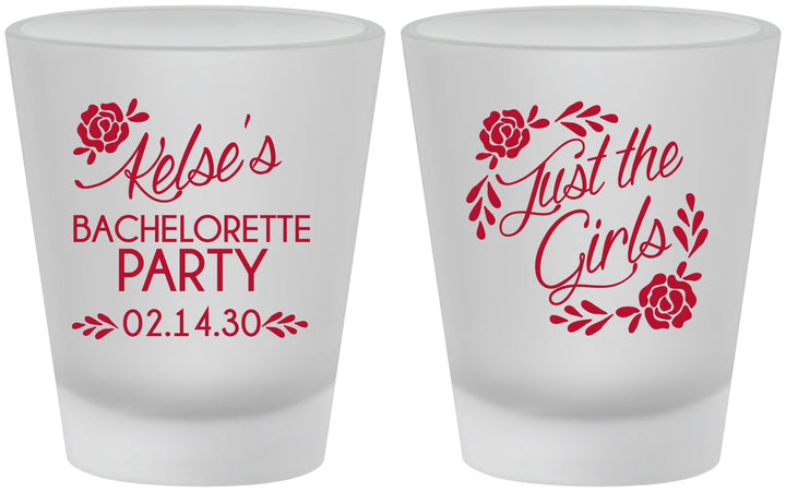 Custom Bachelorette Frosted Shot Glasses - Just The Girls | 60089