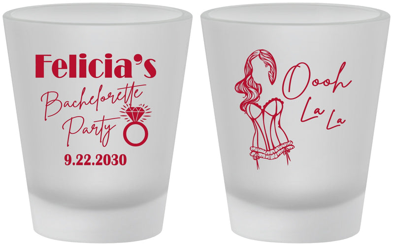 Custom Bachelorette Frosted Shot Glasses - Paris | 60090