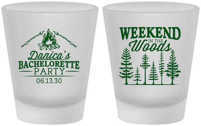 Custom Bachelorette Frosted Shot Glasses - Camping | 60094