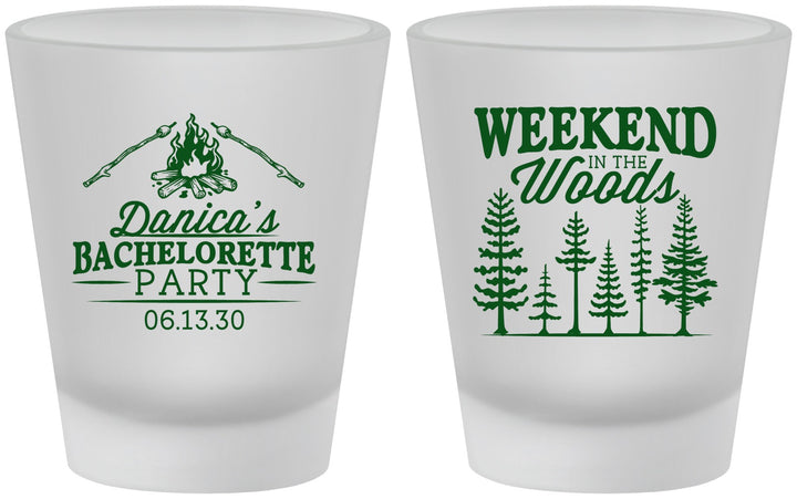 Custom Bachelorette Frosted Shot Glasses - Camping | 60094