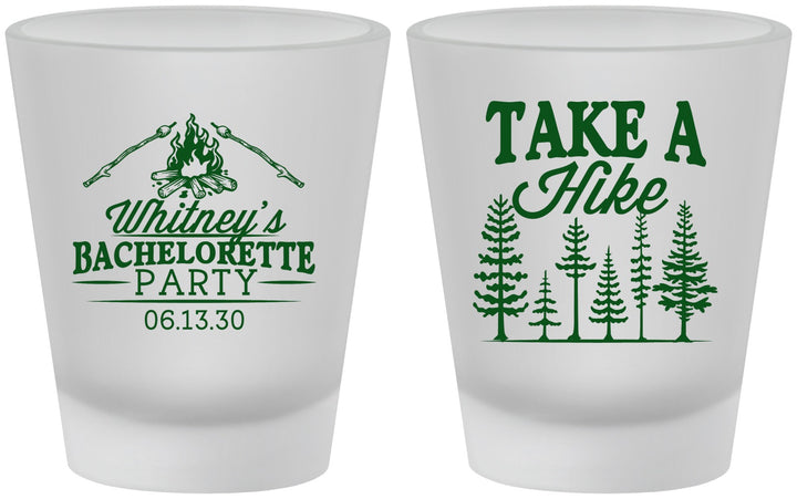 Custom Bachelorette Frosted Shot Glasses - Camping | 60098