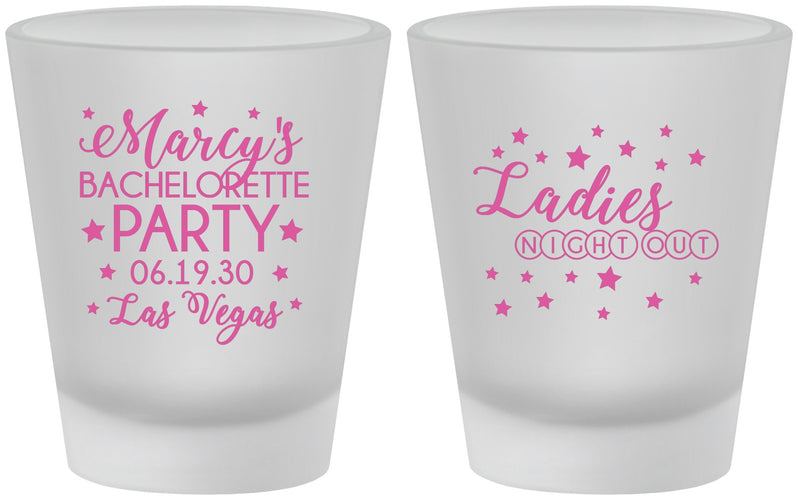 Custom Bachelorette Frosted Shot Glasses - Ladies Night Out | 60101