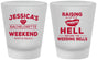 Custom Bachelorette Frosted Shot Glasses - Raising A Little Hell | 60106