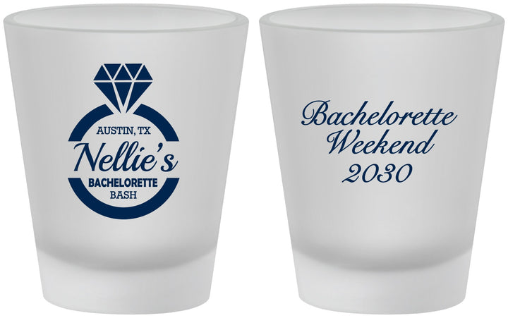Custom Bachelorette Frosted Shot Glasses - Ring | 60115