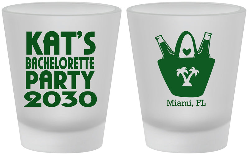 Custom Bachelorette Frosted Shot Glasses - Beach | 60126