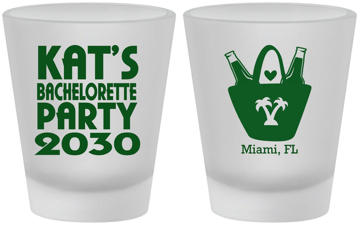 Custom Bachelorette Frosted Shot Glasses - Beach | 60126
