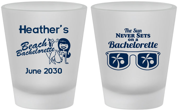 Custom Bachelorette Frosted Shot Glasses - Beach | 60135