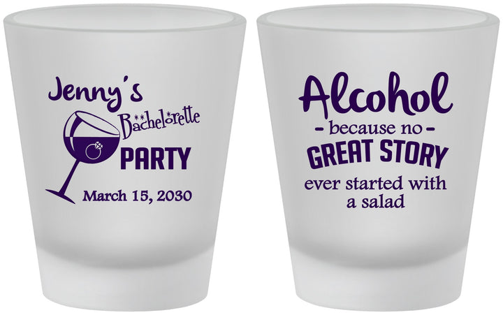 Custom Bachelorette Frosted Shot Glasses - Alcohol | 60138
