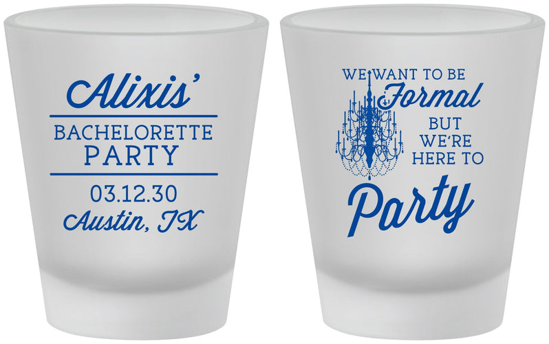 Custom Bachelorette Frosted Shot Glasses - Formal Party | 60145