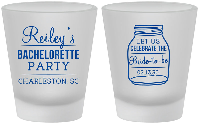 Custom Bachelorette Frosted Shot Glasses - Bride To Be | 60146